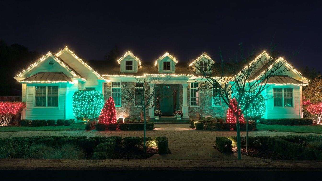 Christmas Lights Decorated House